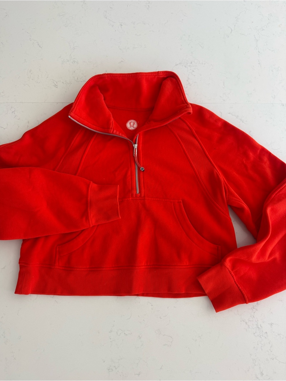 lululemon athletica Scuba Oversized Funnel Neck Half Zip Sweatshirt Solar Orange - Picture 3 of 5